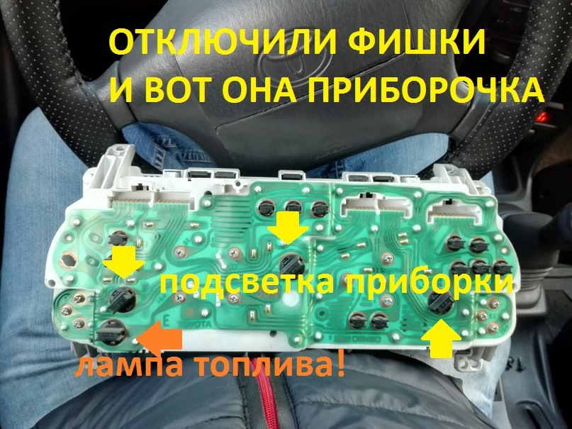 замена лампочек в приборной панели Toyota Corolla - odesoftami.com